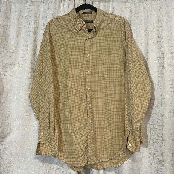 Lyle & Scott Scotland 100% Cotton Yellow Long Sleeve Button‎ Down Shirt Men's XL - Picture 1 of 4